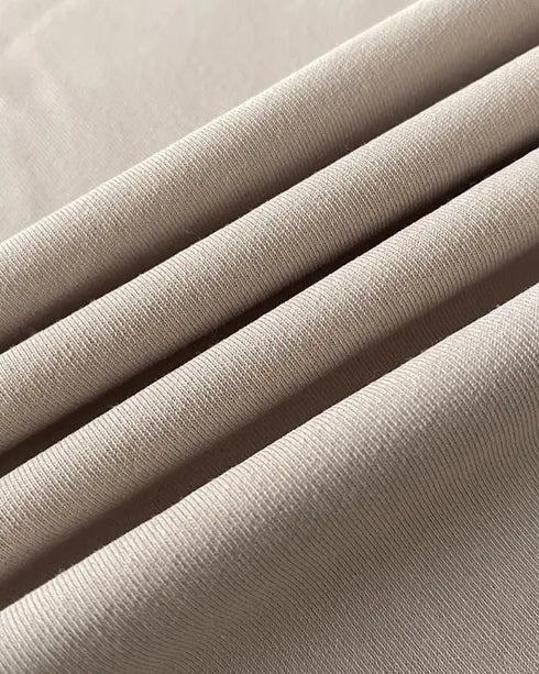 V-Neck High Stretch Tapered Drop-Crotch Casual Jumpsuit With Pockets Light Khaki