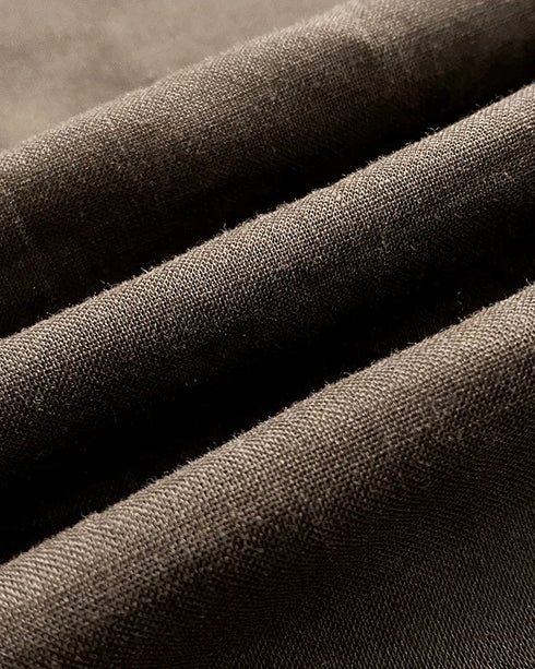 Turn-down Collar Pleated Design Button Down Slit Shirt Dress Casual Ruffle Hem Maxi Dress coffee