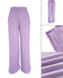 2 Pieces Outfit Letter Placement Print Long Sleeve Drop Shoulder Top and Ombre Loose Fit Pants Set Casual Pajamas Set purple