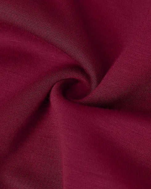 2 Pieces Outfit Drop Shoulder Kangaroo Pocket Stretchy Hem Crop Drawstring Hoodie Sweatshirt and Drawstring Elastic Waist Jogger Sweatpants Casual Tracksuit Wine red