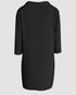 Stand Collar Sequin Long Sleeve Drawstring Casual Mini Straight Dress black