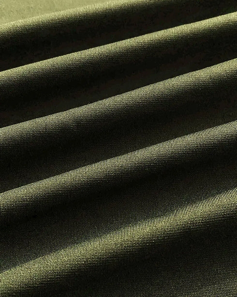 Sexy Square Neck Thick Strap Backless Slit Dress green