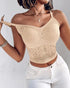 Lace V-Neck Adjustable Spaghetti Strap Bralette Camisoles Sexy Soft Crop Cami Top nude