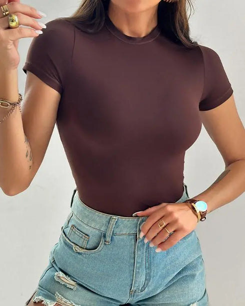 ChicMe ContourX 2-Pack Crewneck Short Sleeve Tee Slim Fit Basic T-Shirts style1