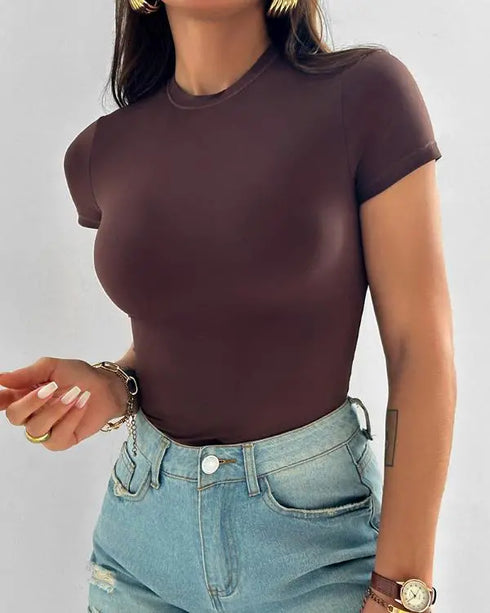 ChicMe ContourX 2-Pack Crewneck Short Sleeve Tee Slim Fit Basic T-Shirts style1