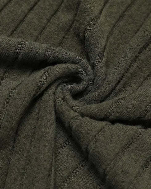 2 Pieces Outfit Drop Shoulder Lace Cuffs Asymmetrical Hem Drawstring Hoodie Top and Elastic Waist Slim Fit Pants Set Casual Brushed Ribbed Set Army green