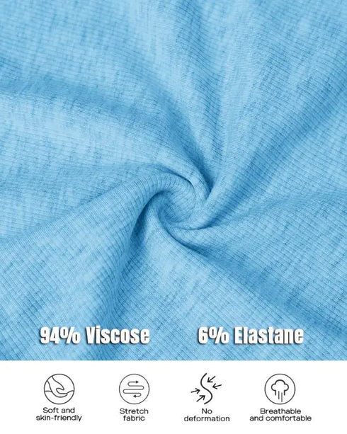 2 Pieces Outfit Graphic Print U-Neck Tank Top and Elastic Waist Shorts Set Casual Ribbed Pajamas Set Lighted Blue