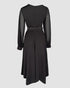 One Shoulder Long Sleeve Casual Beaded Mid-Cald Dress black