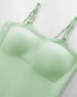 Multi Adjustable Spaghetti Straps Built in Bra Cami Top Sexy Ribbed Slim Fit Workout Camisole Top light green
