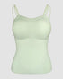 Multi Adjustable Spaghetti Straps Built in Bra Cami Top Sexy Ribbed Slim Fit Workout Camisole Top light green
