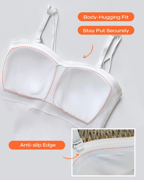 Multi Adjustable Spaghetti Straps Built in Bra Cami Top Sexy Ribbed Slim Fit Workout Camisole Top white