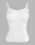 Multi Adjustable Spaghetti Straps Built in Bra Cami Top Sexy Ribbed Slim Fit Workout Camisole Top white