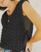 Round Neck Sleeveless Hollow-out Crochet Sweater Casual Tie Side Breathable Crop Top black