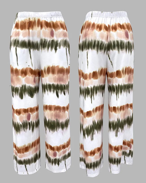 2 Pieces Outfit Reindeer Print Long Sleeve Drop Shoulder Top and Christmas Print Colorblock Elastic Waist Pants Set Casual Pajamas Set green