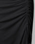 Floral Print U-Neck Thick Strap Drawstring Slit Vacation Dress Casual Ruched Slim Fit Tank Dress black