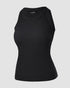 O-Neck Sleeveless Basic Slim Fit Skinny Tank Casual Top(Without Pads) black