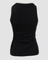 O-Neck Sleeveless Basic Slim Fit Skinny Tank Casual Top(Without Pads) black