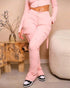 Zipper Design Crop Hoodie & Drawstring V-cut Waistline Cargo Joggers Sweatpants Set pink