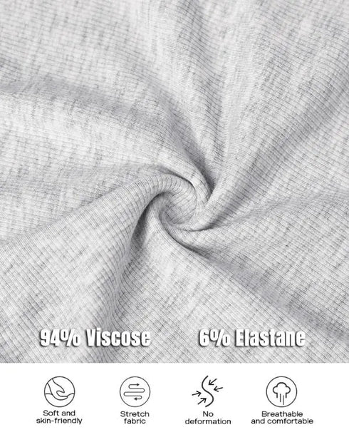 2 Pieces Outfit Graphic Print U-Neck Tank Top and Elastic Waist Shorts Set Casual Ribbed Pajamas Set light gray