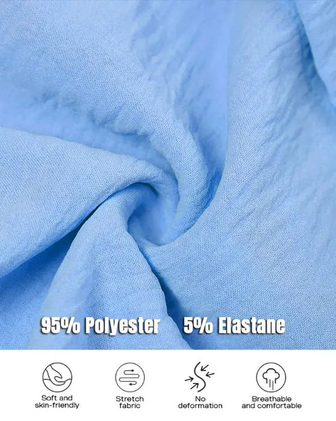 Button Down Shirt Dress Roll Tab Sleeve Side Drawstring Mini Dresses Lighted Blue