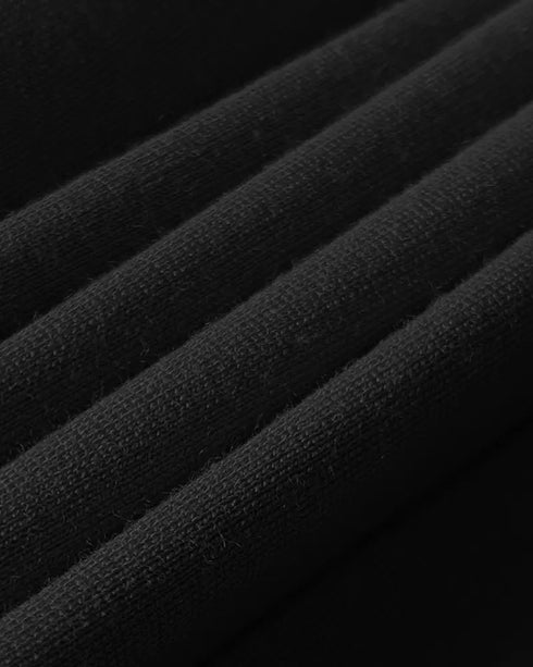 3D Flower Decor Round Neck Puff Sleeve Bodycon Dress Casual Ruched Slit Zipper Back Work Dress black