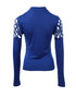Mock Neck Long Sleeve Rhinestone Decor Top blue