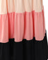 Spaghetti Strap Colorblock Ruched Ruffles Maxi Dress black
