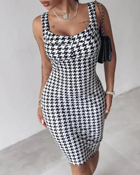 Square Neck Sequin & Tassel Decor Mesh Sleeve Bodycon Dress Zipper Back Party Dress blackwhite