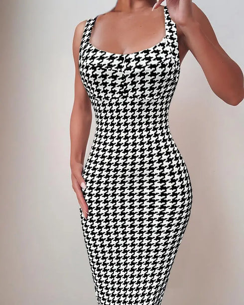 Square Neck Sequin & Tassel Decor Mesh Sleeve Bodycon Dress Zipper Back Party Dress blackwhite