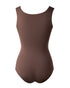 ChicMe ContourX U Neck Shapewear Built-in Bra Sleeveless High Strechy Slim Fit Tank BodySuits coffee