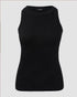 O-Neck Sleeveless Basic Slim Fit Skinny Tank Casual Top(Without Pads) black