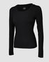 ChicMe Built-in Bra U-Neck Long Sleeve Ribbed Top black