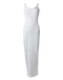 Spaghetti Strap U-Neck Casual Maxi Dress Slim Fit Cami Vacation Dress white