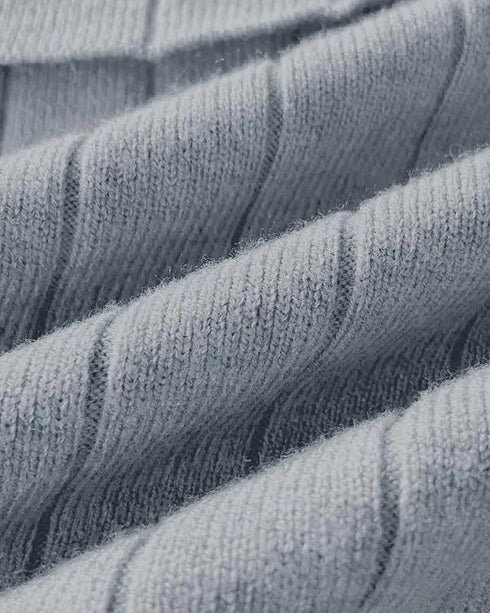 2 Pieces Outfit Button Decor Foldover Off Shoulder Slim Fit Top and Elastic Waist Wide Leg Pants Set Casual Ribbed Set gray