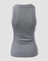 O-Neck Sleeveless Basic Slim Fit Skinny Tank Casual Top(Without Pads) gray