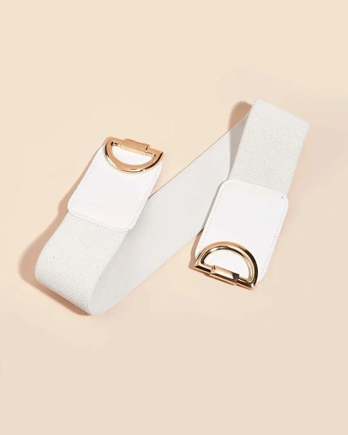 1pc Women's Elegant and Fashionable D-Letter Wide Elastic Waistband white