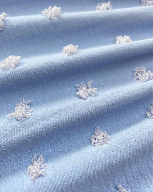 Floral Print Bandeau Shirred Romper Casual Button Decor Short Jumpsuit sky blue