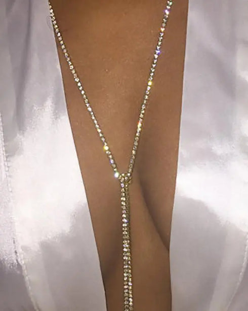 1PCS Allover Rhinestone Bling Choker Necklace gold