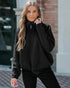 Stand Collar Zipper Design Casual Sweatshirt black