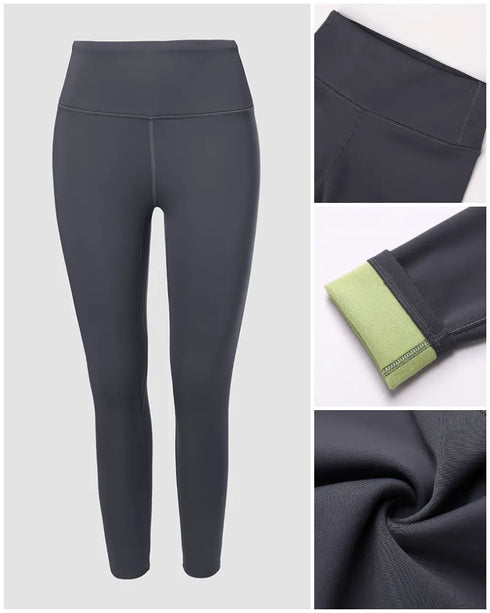 ChicMe ShapeLift Fleece Lined Active Pants Thick Soft Tummy Control Termal Warm Winter Shaping Pants gray
