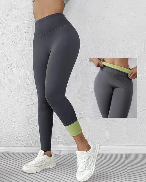 ChicMe ShapeLift Fleece Lined Active Pants Thick Soft Tummy Control Termal Warm Winter Shaping Pants gray
