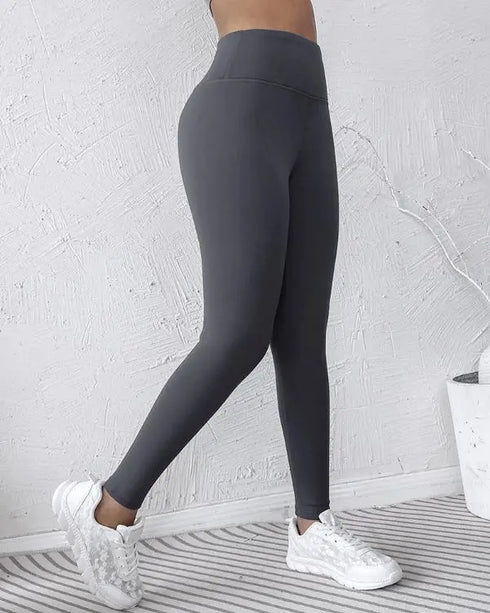 ChicMe ShapeLift Fleece Lined Active Pants Thick Soft Tummy Control Termal Warm Winter Shaping Pants gray