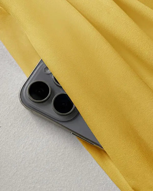 Deep V-Neck Ruched Three Quarters Sleeve Backless Overalls Casual Waist-Gathered Tied Detail Jumpsuit without Belt yellow