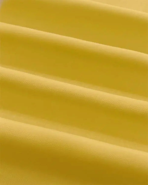 Deep V-Neck Ruched Three Quarters Sleeve Backless Overalls Casual Waist-Gathered Tied Detail Jumpsuit without Belt yellow