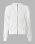 Plants Print Long Sleeve Casual Zipper Baseball Coat white