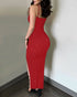 Sequin Leopard Pattern V-Neck Spaghetti Strap Bodycon Dress Slit Party Club Sexy Dress red