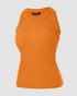 O-Neck Sleeveless Basic Slim Fit Skinny Tank Casual Top(Without Pads) orange