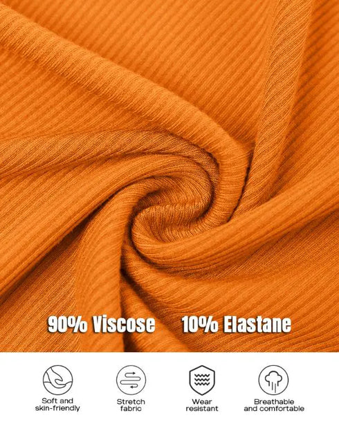 O-Neck Sleeveless Basic Slim Fit Skinny Tank Casual Top(Without Pads) orange