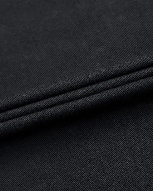 Sequin Decor Turn-down Collar Button Front Pockets Design Denim Coat Casual Fuzzy Spliced Raw Trim Shacket black