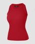 O-Neck Sleeveless Basic Slim Fit Skinny Tank Casual Top(Without Pads) red